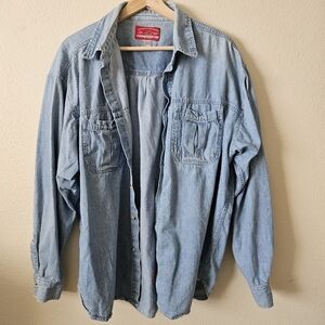 Vintage Marlboro Button Up Denim Color Shirt XL